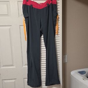 Reebok Grey & Pink Athletic Waistband Workout Pants